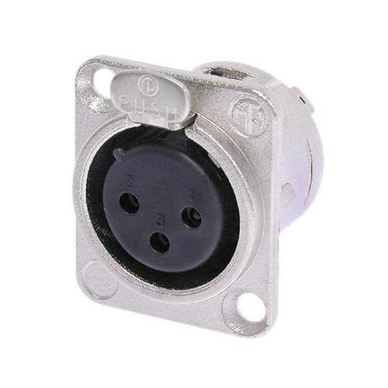 Neutrik CHASSIS D-size 3pin XLR-f. - NC3FD-LX