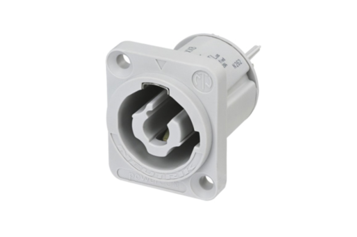 Neutrik CHASSIS D-size Powercon outlet (grey) - NAC3MPXXB
