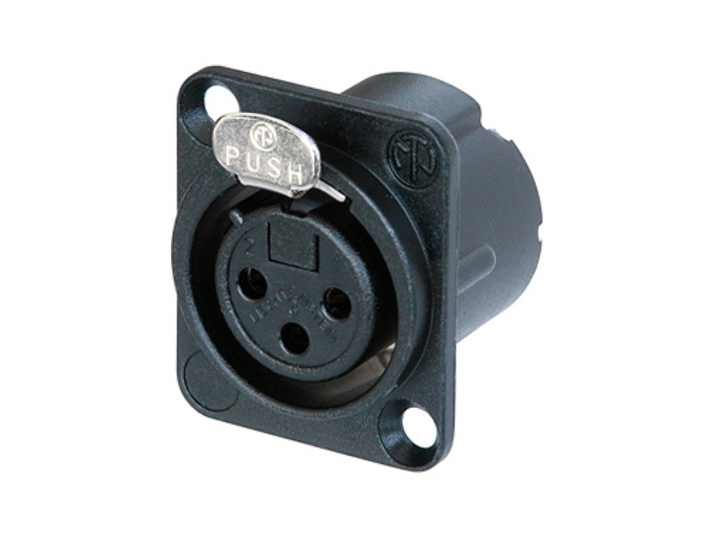 Neutrik CHASSIS D-size 3pin XLR-f - Zwart - NC3FD-LX-BAG