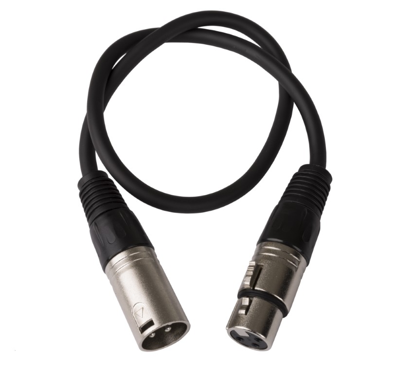 Assembled cable signal, 3pin XLR f + 3pin XLR m - 0,5m - XMF-0.50M
