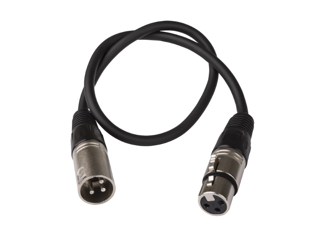 Assembled cable signal, 3pin XLR f + 3pin XLR m - 0,5m - XMF-0.50M