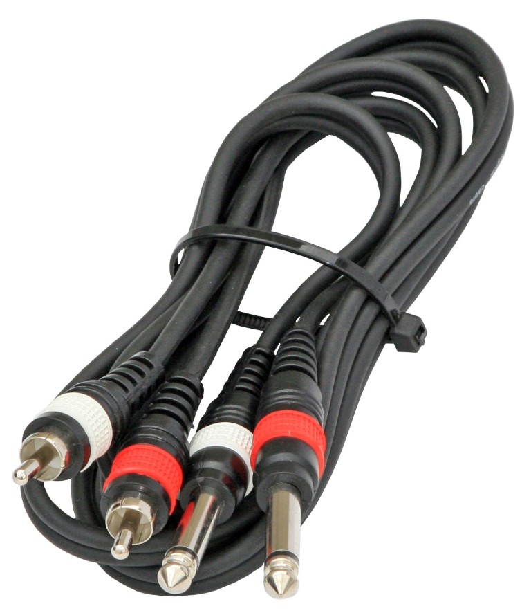 Assembled cable signal, 2x RCA + mono Jack, 1.5m - 2-0430