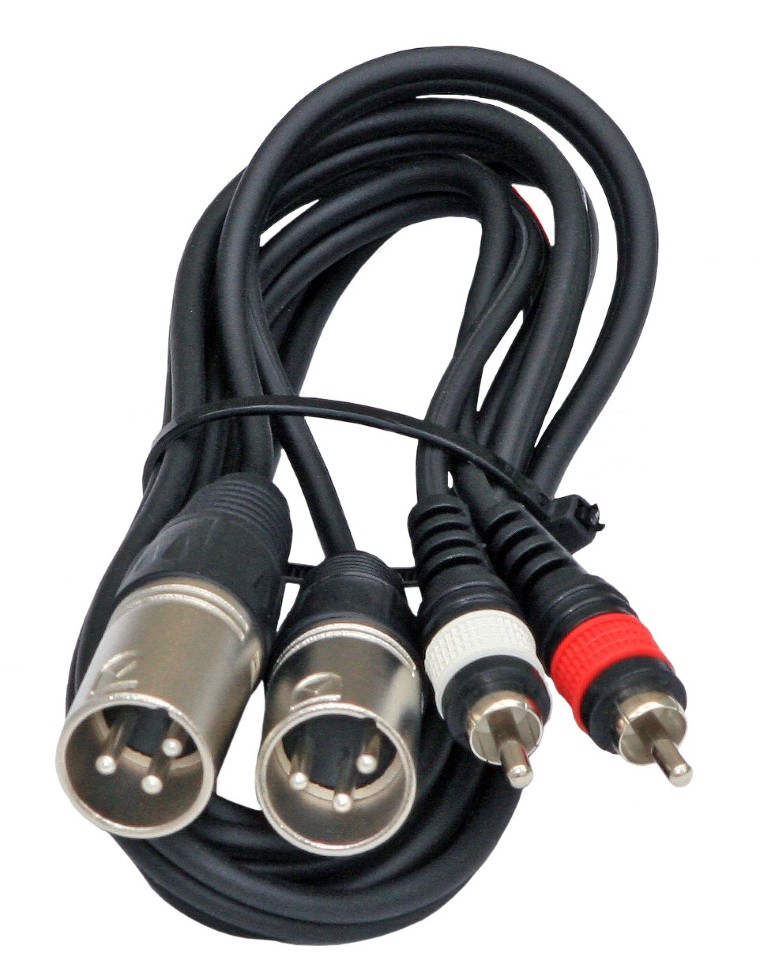 Assembled cable signal, 2x RCA + 3pin XLR m, 1.5m - 2-0445