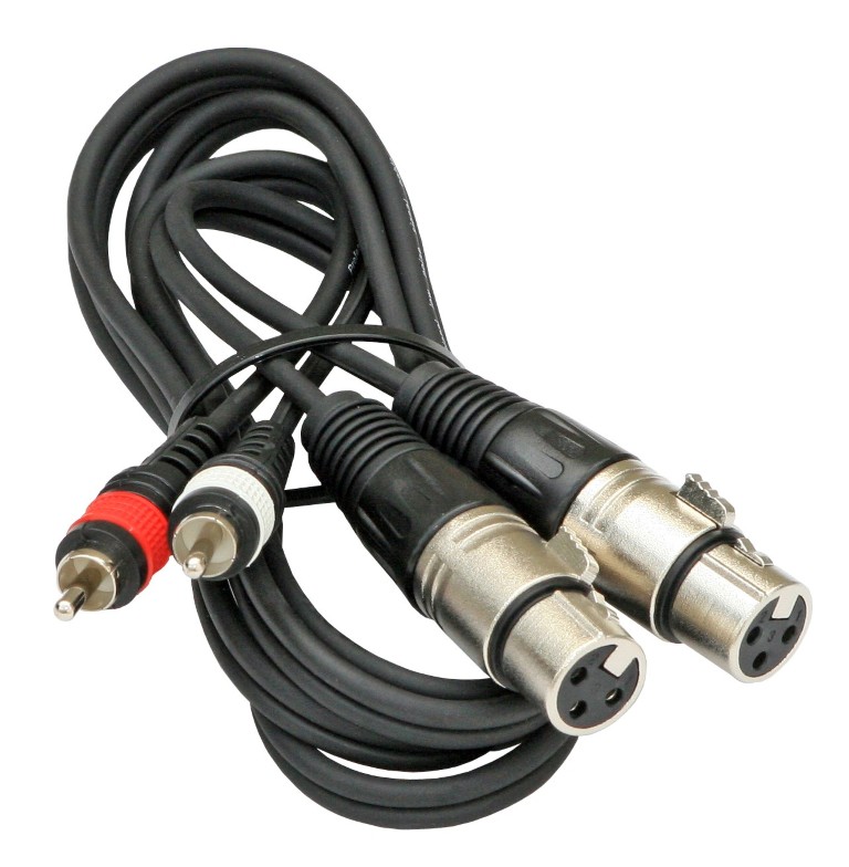 Assembled cable signal, 2x RCA + 3pin XLR f, 1.5m - 2-0440