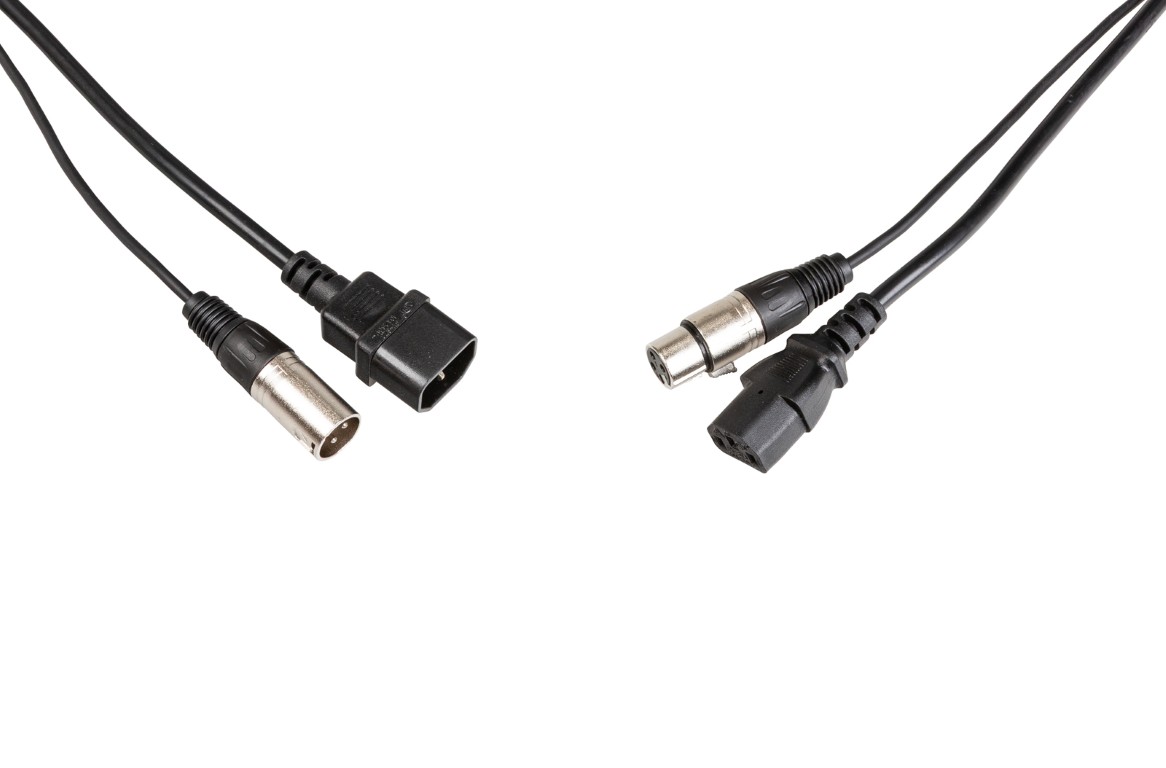 Power IEC + 3pin DMX kabel - 3m - COMBI CABLE IEC/XLR 3M