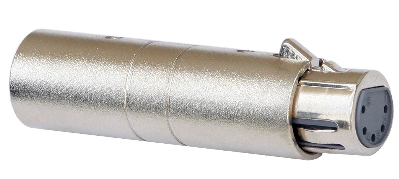 XLR Male 3pin / XLR Female 5pin - Adapter XLRmale 3P / XLRfem 5P