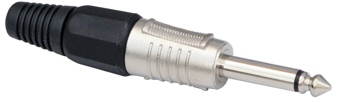 Mannelijke Mono Jack connector 6,3mm voor kabel (2 stuks) - MONOJACK 6.3mm MALE CABLE