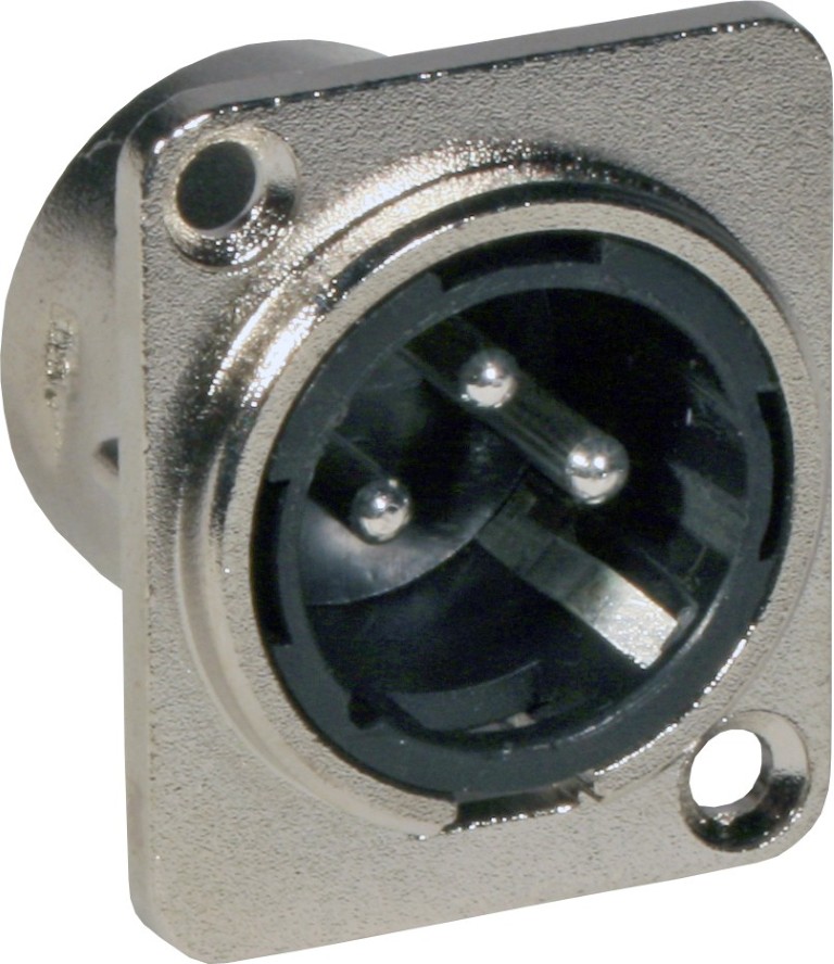 Mannelijke XLR chassis (2 stuks) - XLR male CHASSIS D-SIZE