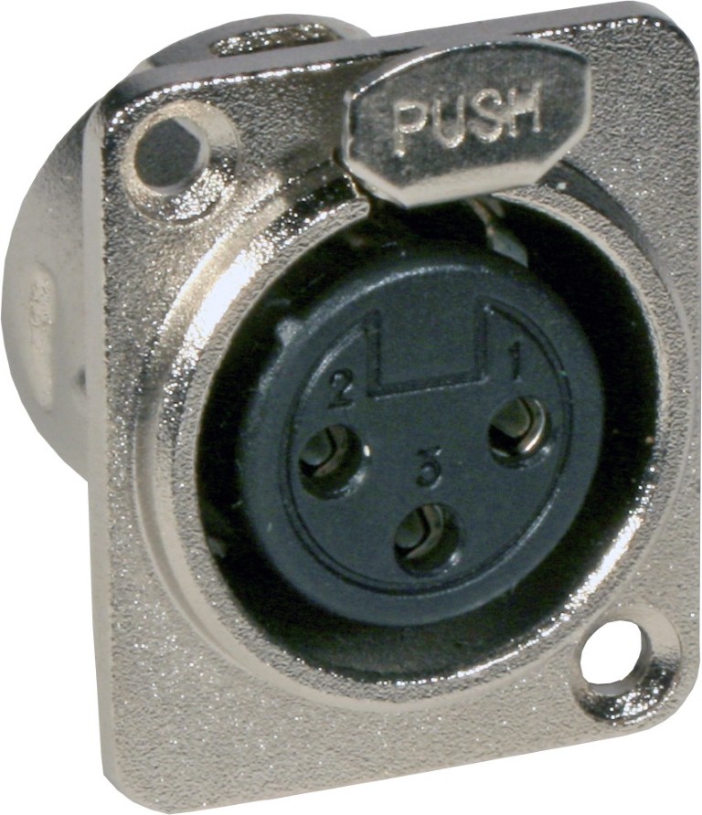 Vrouwelijk XLR chassis (2 stuks) - XLR female CHASSIS D-SIZE