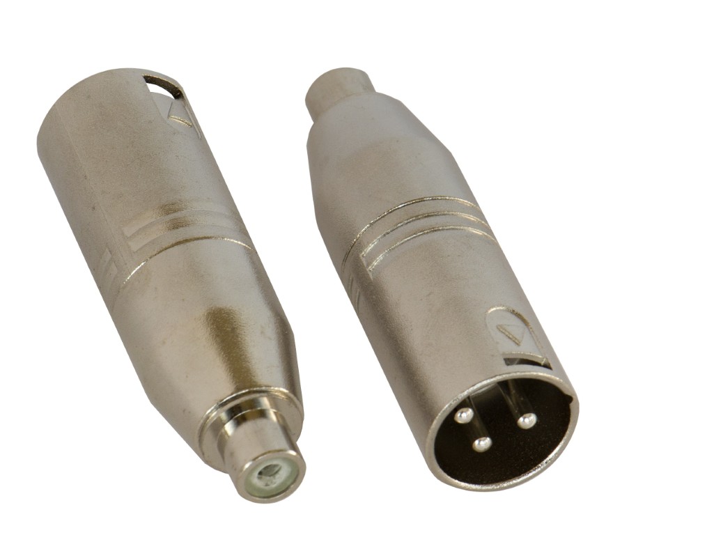 Adapter RCAf/XLRm - per 2 stuks - Adapter RCAf/XLRm
