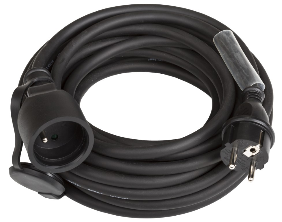 Stroomverlengkabel 3G1,5 en French Shuko connectors - POWERCABLE-3G1,5-10M-F