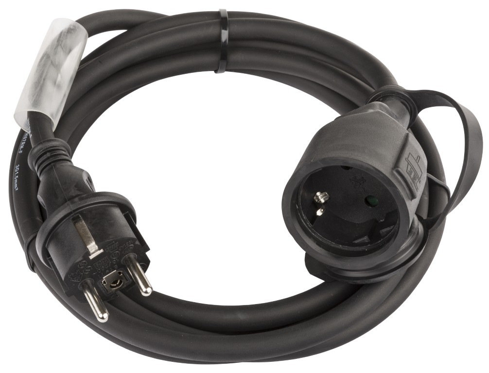 Stroomverlengkabel 3G1,5 en German Shuko connectors - POWERCABLE-3G1,5-3M-G