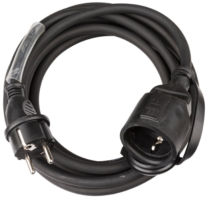 Stroomverlengkabel 3G1,5 en German Shuko connectors - POWERCABLE-3G1,5-5M-G