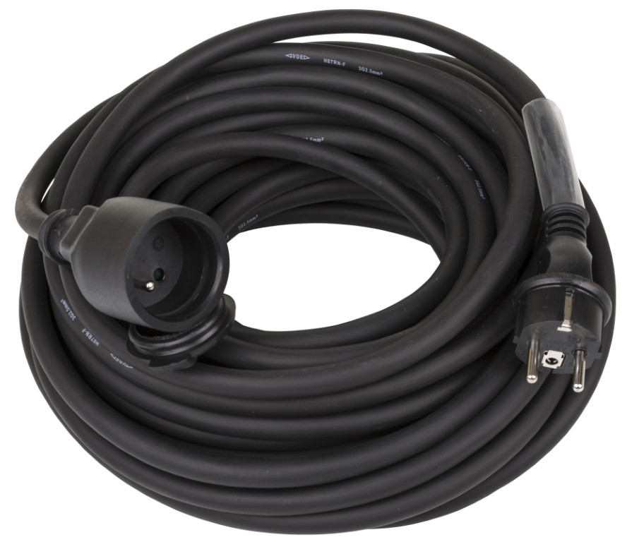 Stroomverlengkabel 3G2,5 en French Shuko connectors - POWERCABLE-3G2,5-20M-F