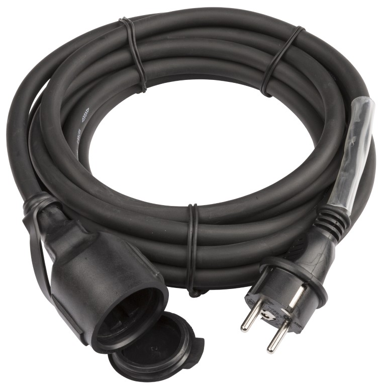 Stroomverlengkabel 3G2,5 en German Shuko connectors - POWERCABLE-3G2,5-5M-G