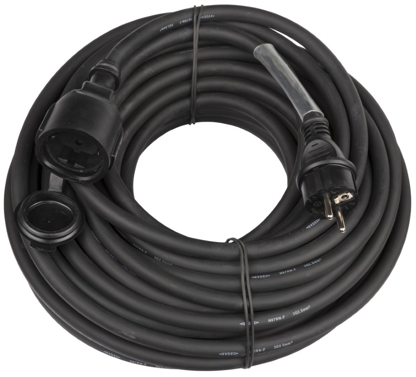 Stroomverlengkabel 3G2,5 en German Shuko connectors - POWERCABLE-3G2,5-20M-G