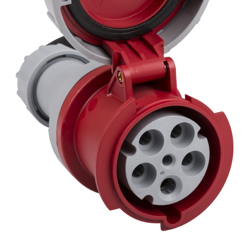 5-polige CEE stroomkabel met transparante krimpkous - CEE-CABLE-63A-5G16-20M