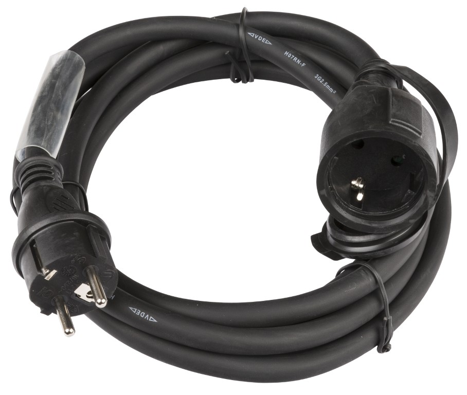 Stroomverlengkabel 3G2,5 en German Shuko connectors - POWERCABLE-3G2,5-3M-G
