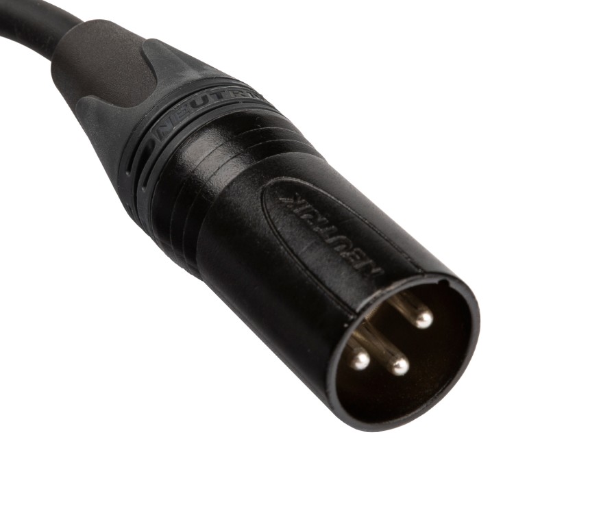 Geassembleerde, gebalanceerde TASKER DMX signaalkabel met Neutrik® NC3MXX-BAG/NC5FXX-BAG connectoren en transparante krimpkous (5cm, niet gekrompen) voor gepersonaliseerde etiketten. - PRE-3M5F1038ZW0.15 (BAG)