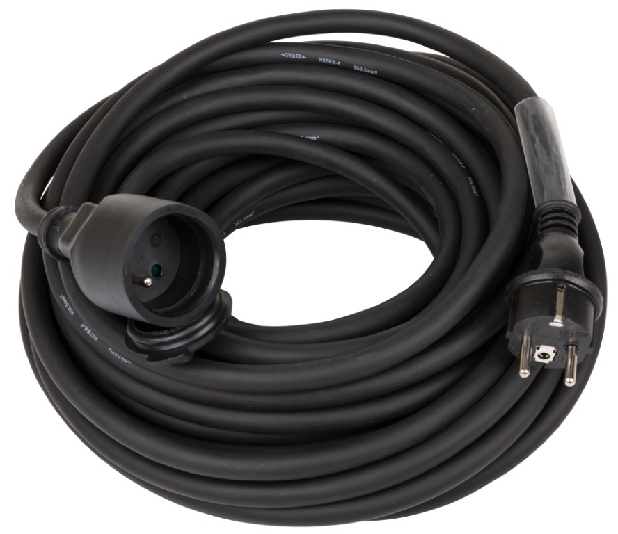 Stroomverlengkabel 3G2,5 en French Shuko connectors - POWERCABLE-3G2,5-15M-F