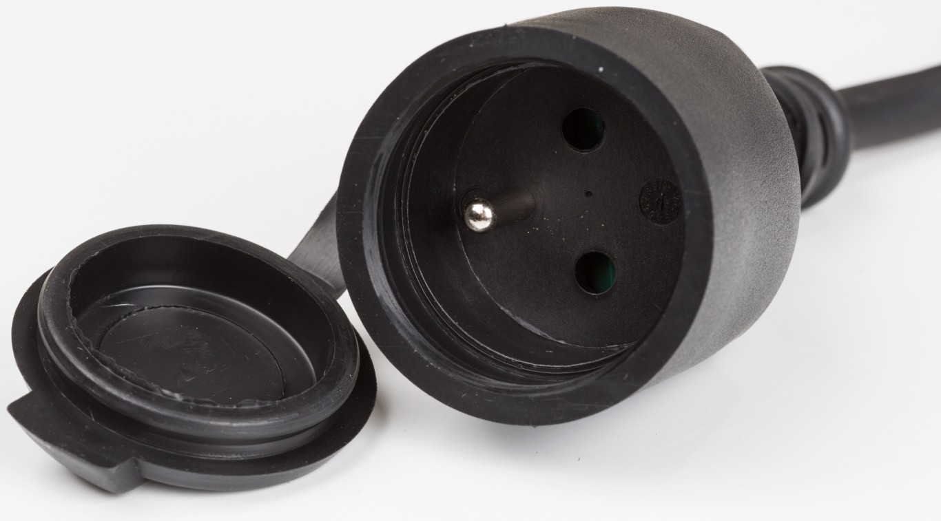 Stroomverlengkabel 3G2,5 en French Shuko connectors - POWERCABLE-3G2,5-15M-F