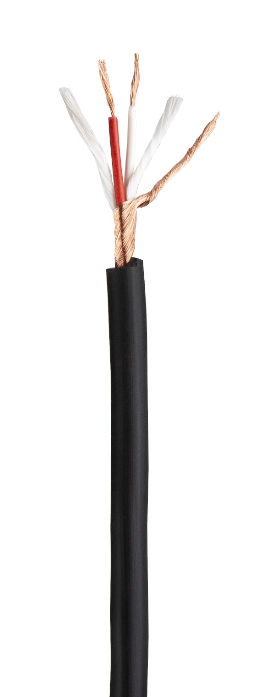 Professionele gebalanceerde audiokabel voor mobiel gebruik - 2x 0,25mm² - zwart - 100m - AUDCAB-100M
