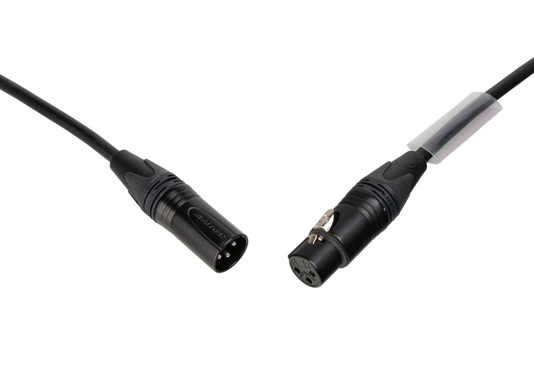 EURO PRO-SERIES: Gebalanceerde audio/microfoonkabel met Neutrik NC3MXX-BAG en NC3FXX-BAG connectoren, L=3m - AUD-3PMF-3M