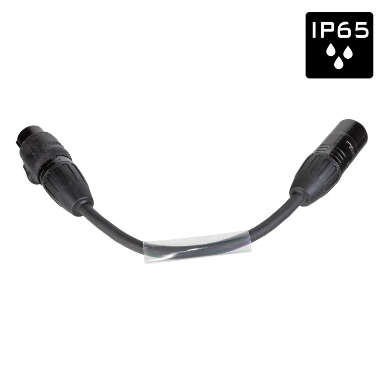 EURO PRO-SERIES: Geassembleerde DMX-adapterkabel 3pin/5pin met IP65 XLR-connectoren Seetronic, L=0,15m - DMX-3PM-5PF-0.15M