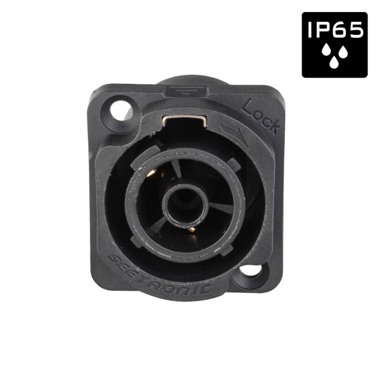 Seetronic IP65 vergrendelbare D-size vrouwelijke voedingsconnector - SAC3FPX20-01