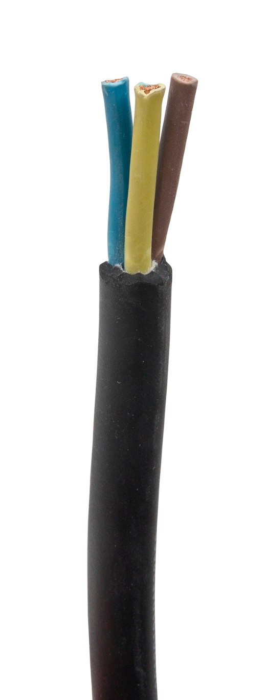 Soepele, rubberen T-split stroomkabel 3G2,5 (14 AWG) voor het verdelen van 1 stroomingang naar 2 uitgangen met connectoren naar keuze - T-SPLIT POWER CABLE