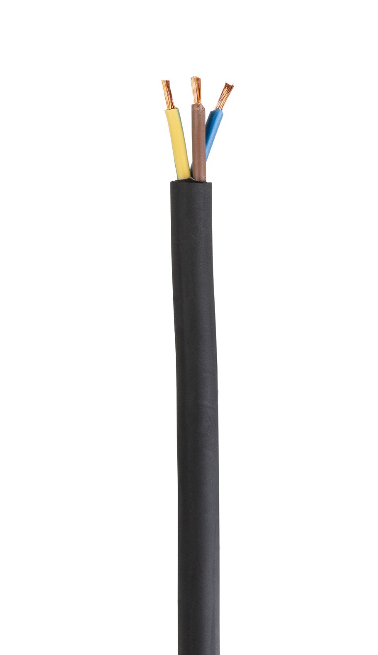 Flexibele, rubberen voedingskabel 3G2,5 - Lengte : 100m - PWRCAB-325-100M