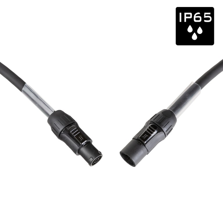 Flexibele, rubberen voedingskabel 3G2,5 met 1 Seetronic SAC3MX ingangsconnector en 1 Seetronic SAC3FX uitgangsconnector - L: 3m - PCT1M/F-3M
