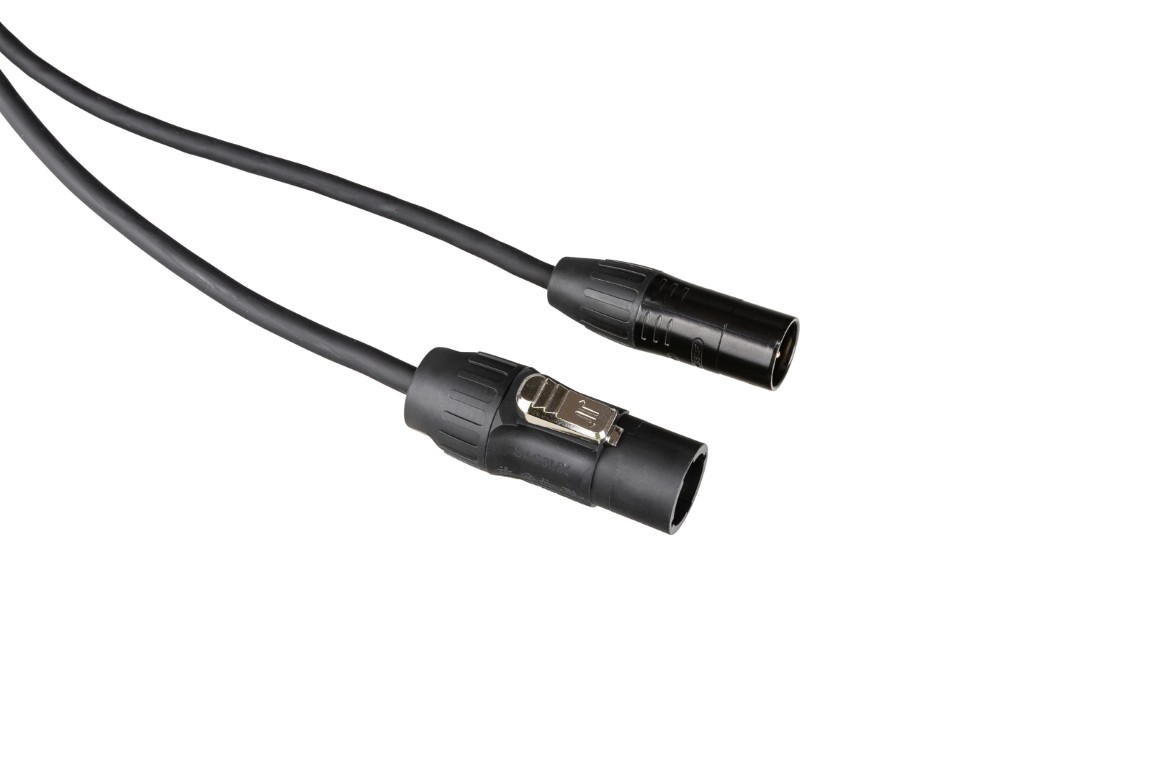 Outdoor DMX + Power Combikabel met Seetronic IP65 3-Pin XLR en PowerCON TRUE1-compatibele connectoren - Lengte 3m - PCT1-HYBRID-XLR3-3M