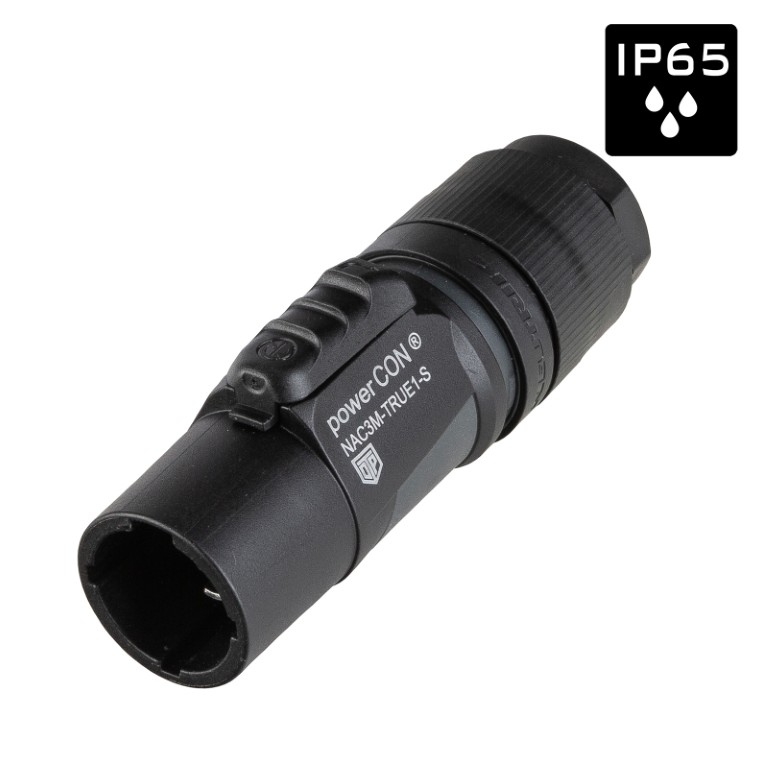 Neutrik PowerCON TRUE1 afsluitbare mannelijke voedingsconnector voor kabeldiameters 6 tot 12mm (IP65) - NAC3M-TRUE1-S