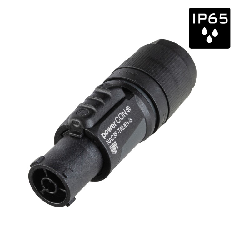 Neutrik PowerCON TRUE1 afsluitbare vrouwelijke voedingsconnector voor kabeldiameters 6 tot 12mm (IP65) - NAC3F-TRUE1-S