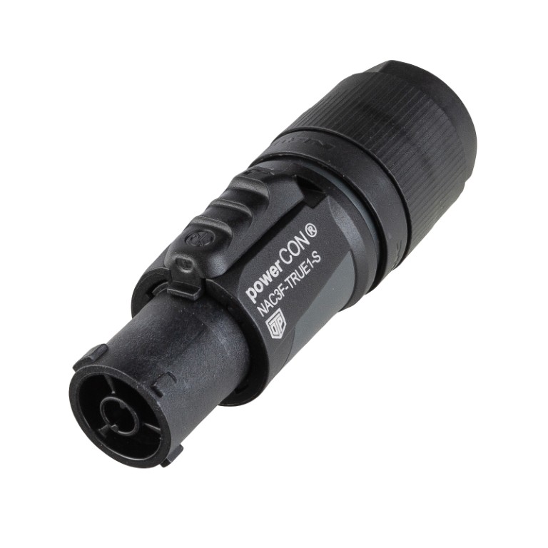 Neutrik PowerCON TRUE1 afsluitbare vrouwelijke voedingsconnector voor kabeldiameters 6 tot 12mm (IP65) - NAC3F-TRUE1-S