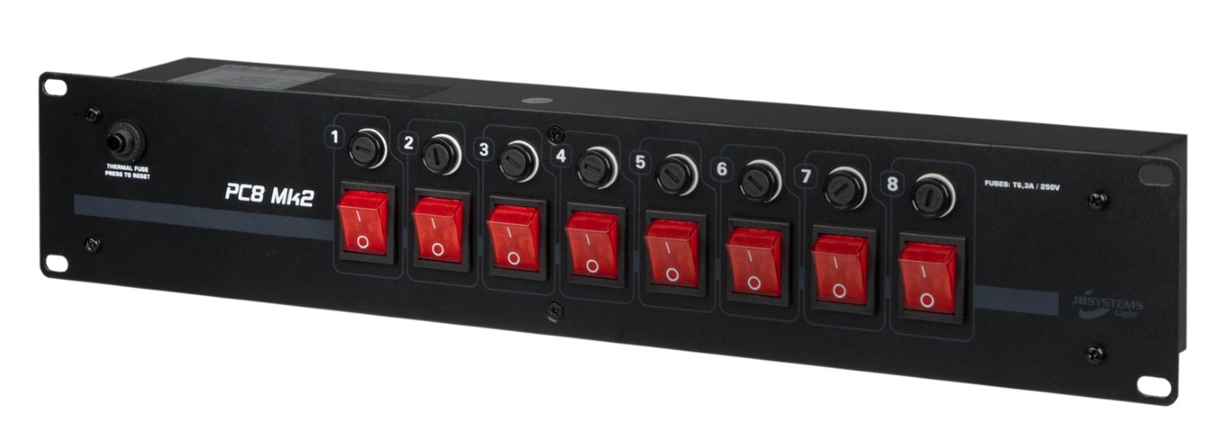 Stroomverdeler voor het bedienen van lichteffecten, volledig bekabeld - PC-8 Mk2 GER