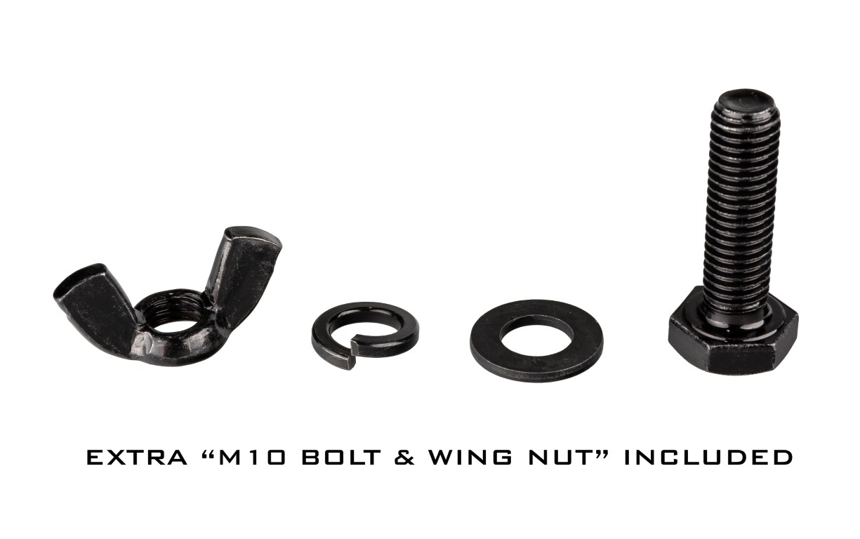 Montageklem voor buizen tussen 48 en 51mm, inclusief 2 sets bout en vleugelmoer (M10 + M12) - FAST CLAMP Black V2