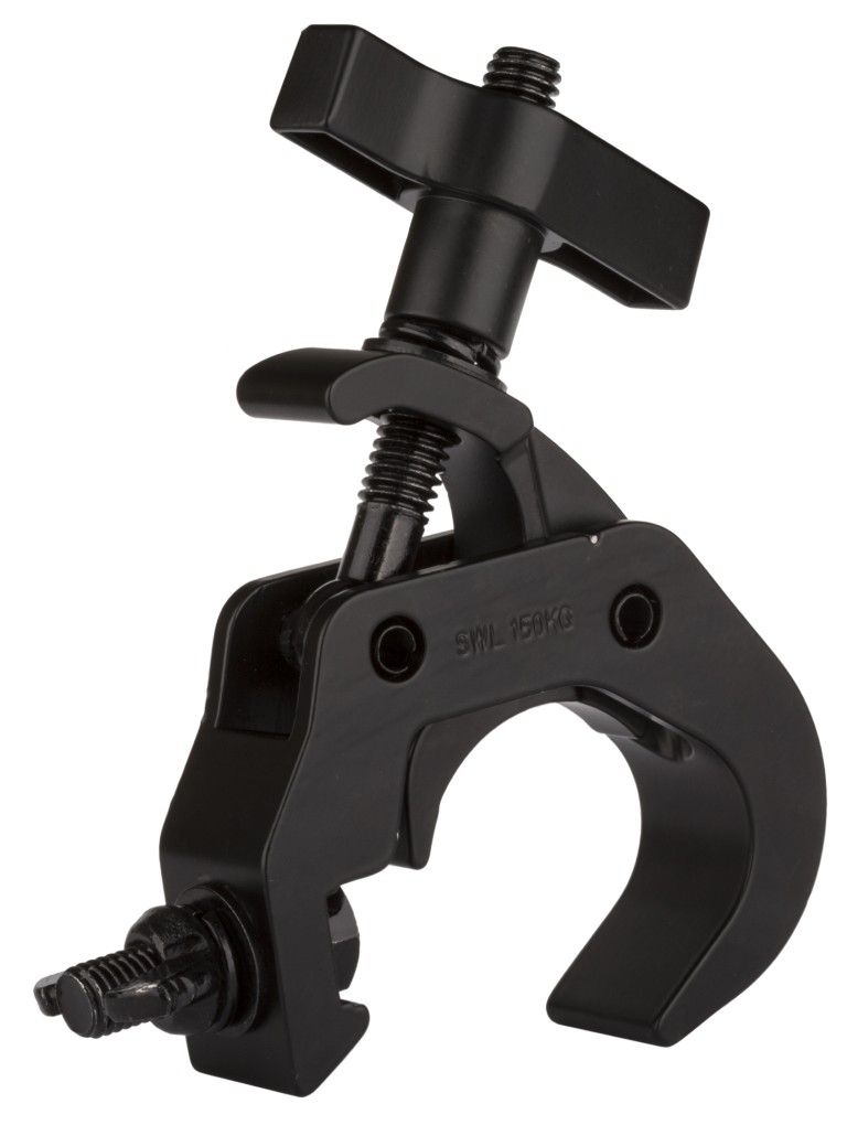 Montageklem voor buizen tussen 48 en 51mm, inclusief 2 sets bout en vleugelmoer (M10 + M12) - FAST CLAMP Black V2