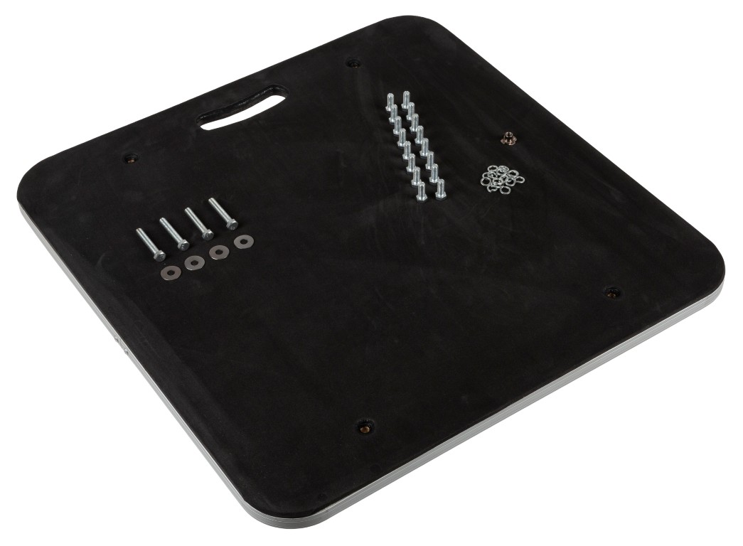 Wielplaat voor montage onder flightcases, in combinatie met WHEEL SET - WHEEL BOARD 60x60CM