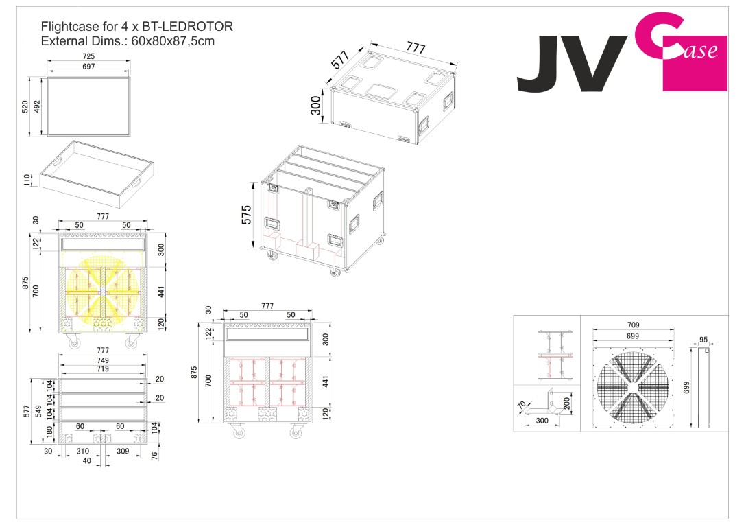 JV Case voor het vervoer van 4x BT-LEDROTOR - CASE FOR 4xBT-LEDROTOR