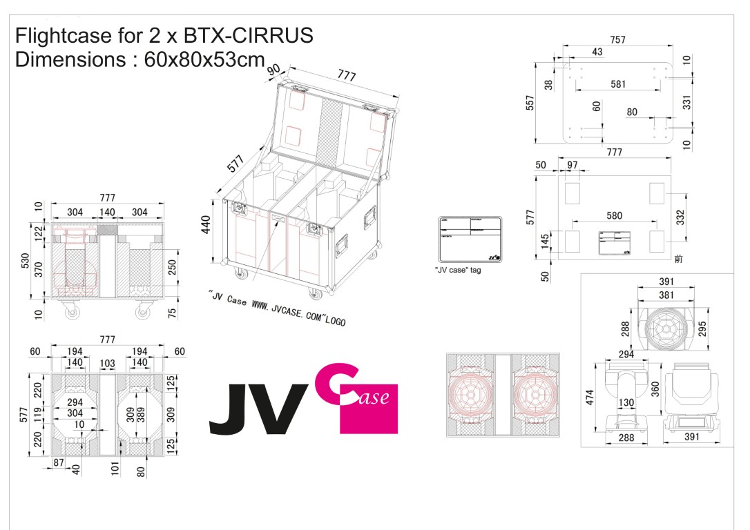 Flightcase voor 2x BTX-CIRRUS moving heads - MOVING HEAD CASE 4