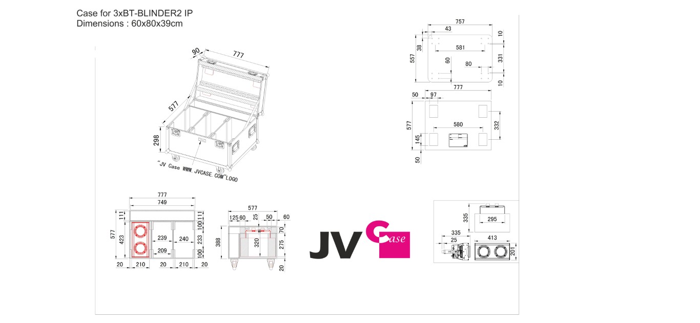 JV Case voor het vervoer van 3x BT-BLINDER2 IP - CASE FOR 3xBT-BLINDER2 IP