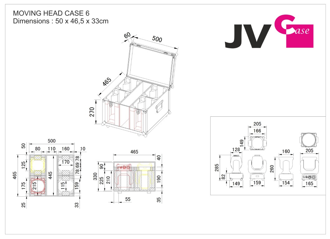 Flightcase voor 4x CLUBSPOT, CLUBWASH 2, CLUBWASH MINI - MOVING HEAD CASE 6