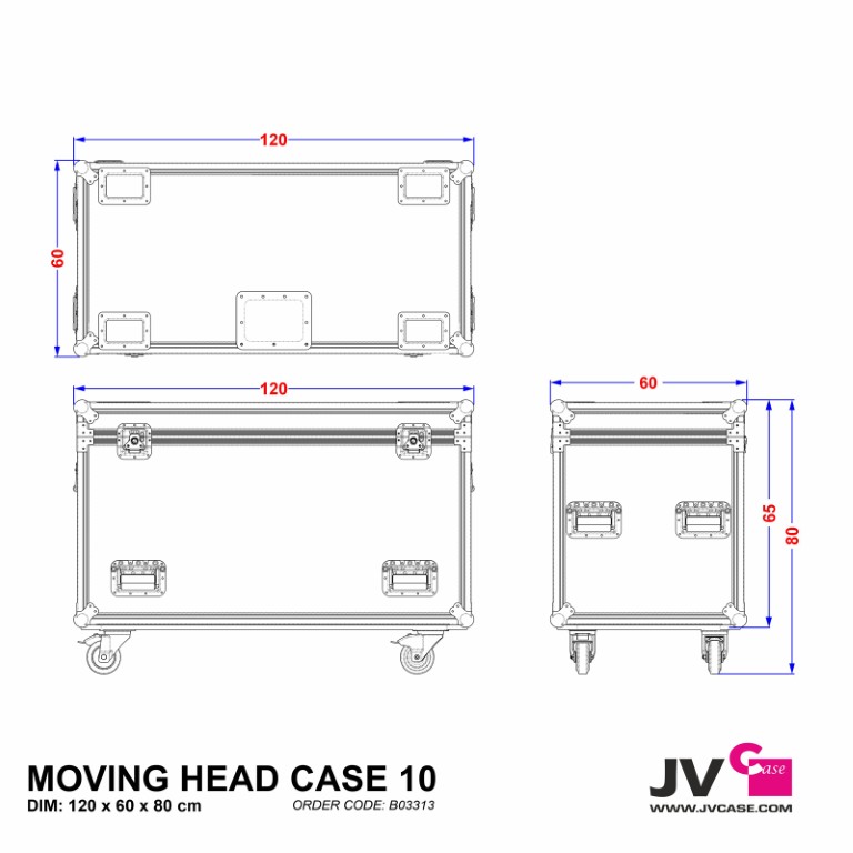 Stapelbare flightcase voor transport van 2x BTI-BLIZZARD BSW2 of 2x BTI-BLIZZARD PROFILE - MOVING HEAD CASE 10