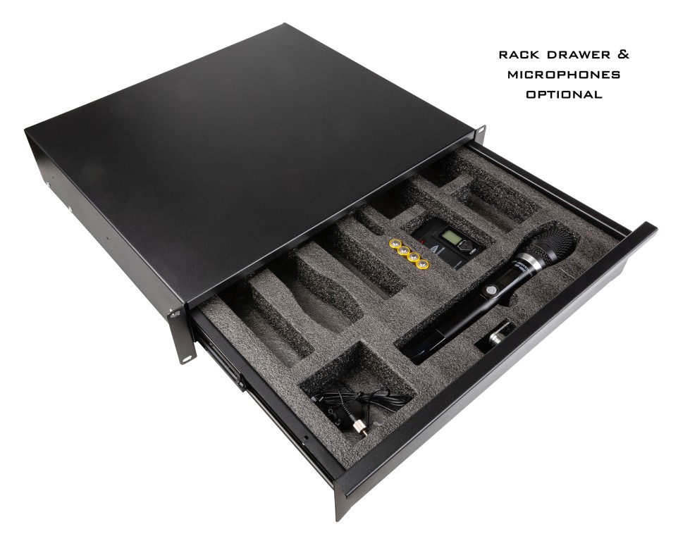 Schuiminleg voor het opbergen van draadloze micro’s en beltpacks in onze “RACK DRAWER 2U” - RACK DRAWER MIC-FOAM