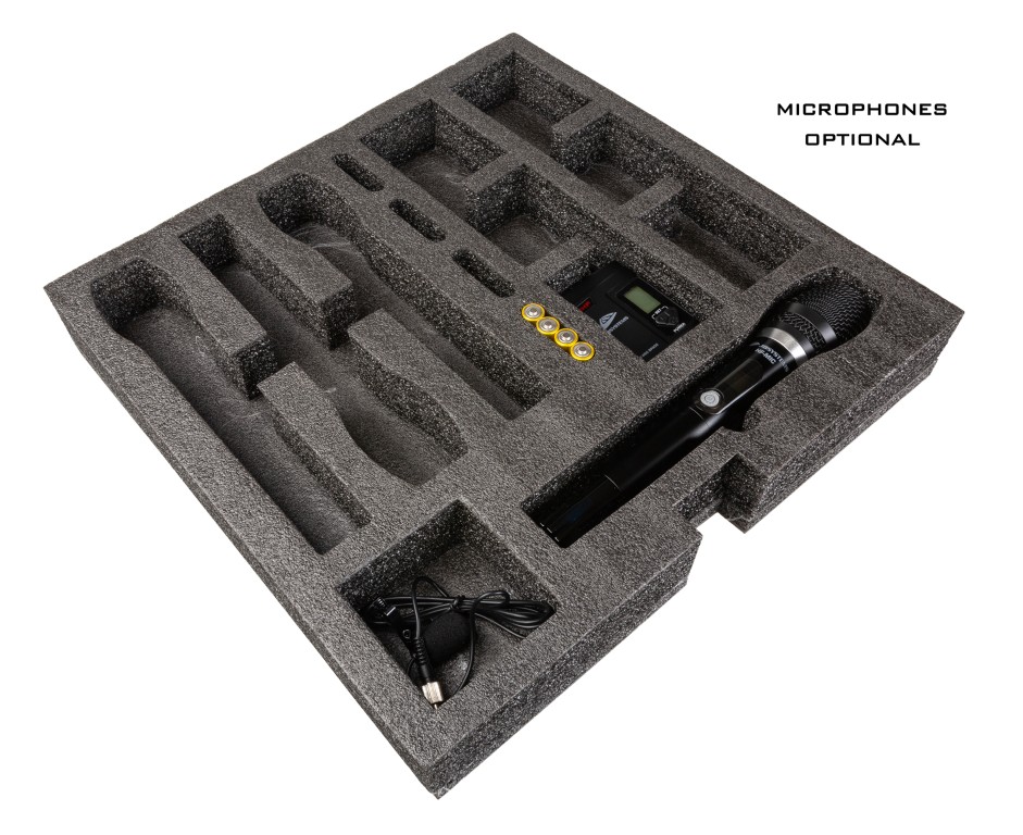 Schuiminleg voor het opbergen van draadloze micro’s en beltpacks in onze “RACK DRAWER 2U” - RACK DRAWER MIC-FOAM