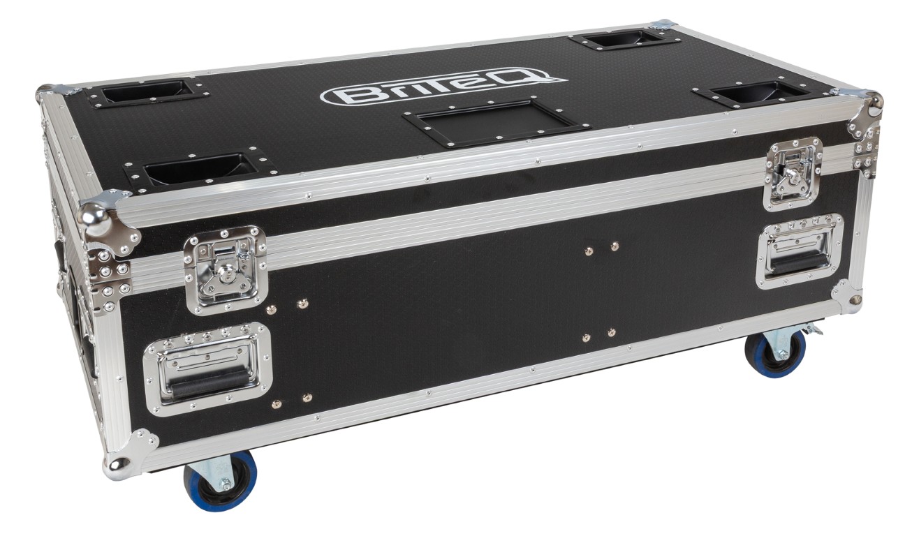 Stapelbare flightcase van 120x60 cm met wieltjes en oplaadvoorziening voor het vervoeren van maximaal 8x BTI-AKKUBEAMER of 4x BTI-AKKUCHROMA - CASE FOR AKKU BEAMER+CHROMA