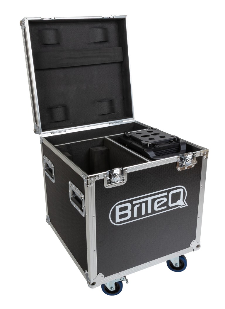 Stapelbare flightcase van 60x 60cm met zelfuitlijnende wielen voor het vervoeren van 2x BTI-BLIZZARD LBEAM + accessoires - MOVING HEAD CASE 14