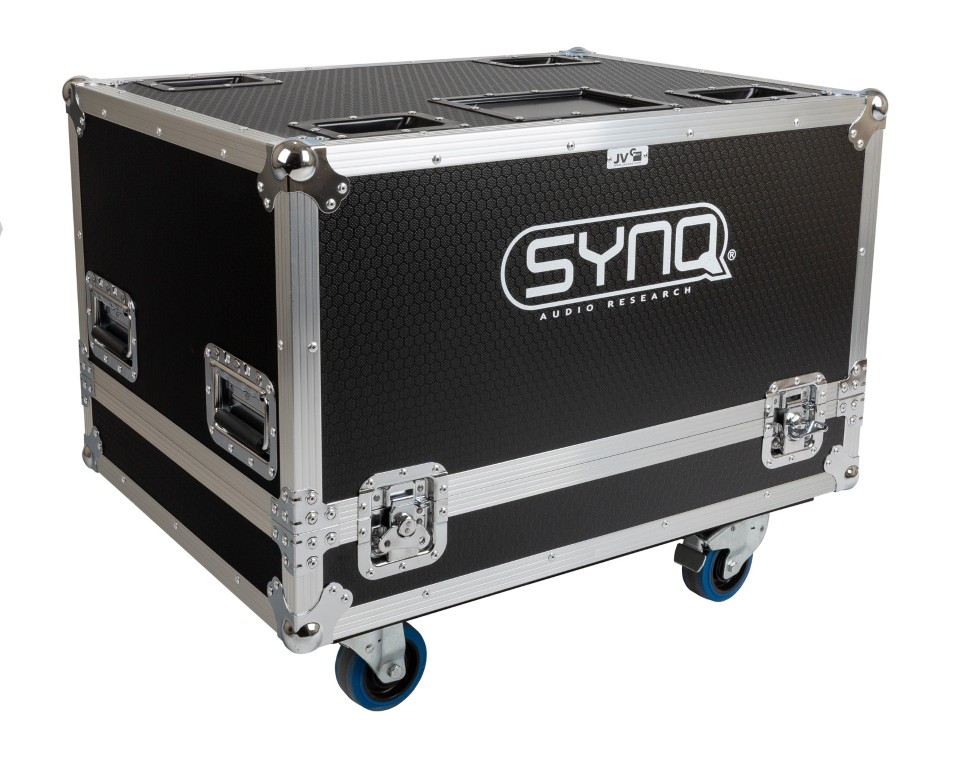 Stapelbare flightcase van 80x60 cm met zelfuitlijnende wielen voor het vervoeren van 4x SC-08 + accessoires - CASE FOR 4x SC-08 Mk2